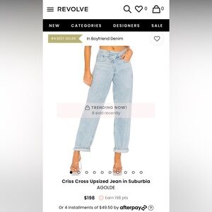 Brand New agolde criss cross jeans in size 25